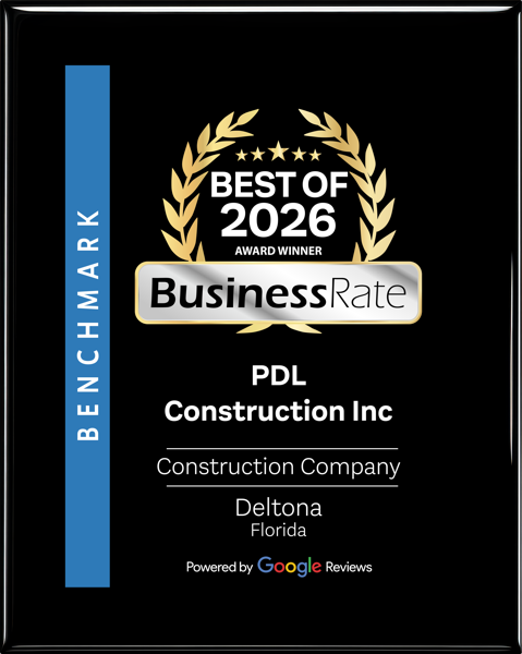 BusinessRate Best of 2026 award — PDL Construction Inc., Construction Company, Deltona Florida